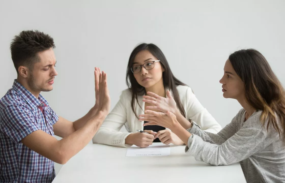Image of couple arguing in family mediation Newquay